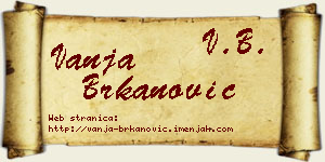 Vanja Brkanović vizit kartica